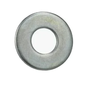 Stainless steel washer on a white background