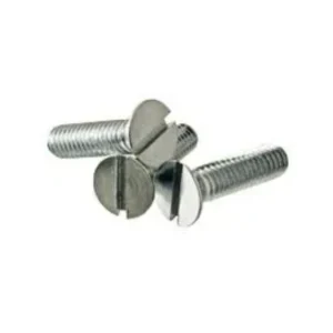 Stainless steel Phillips pan head machine screw with a flat head and a phillips pan head