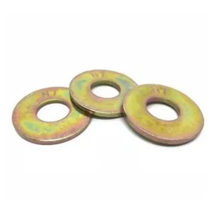 Set of three washers on a white background