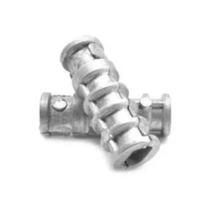 Galvanized steel tee fitting with a threaded end, which is used to connect two pipes together