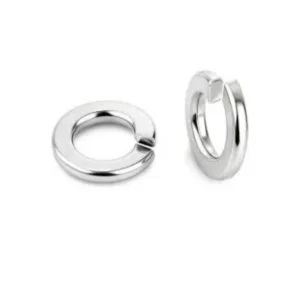 Pair of sterling silver open jump rings on a white background