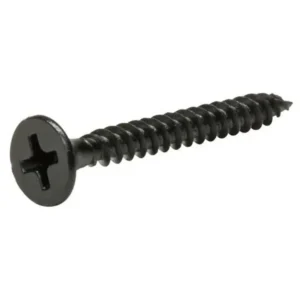 Pack of 10 black Phillips pan head self-tapping screws, each measuring 6-1/2 inches in length and 1/4 inch in width