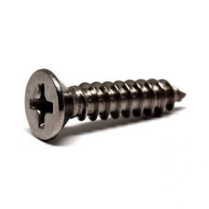 Phillips pan head machine screw with a phillips pan head and a flat head